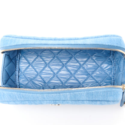 Chanel Denim Quilted Toiletry Case Blue 5 of 11