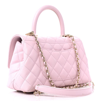 Chanel Caviar Quilted Mini Coco Handle Flap Light Pink 3 of 10