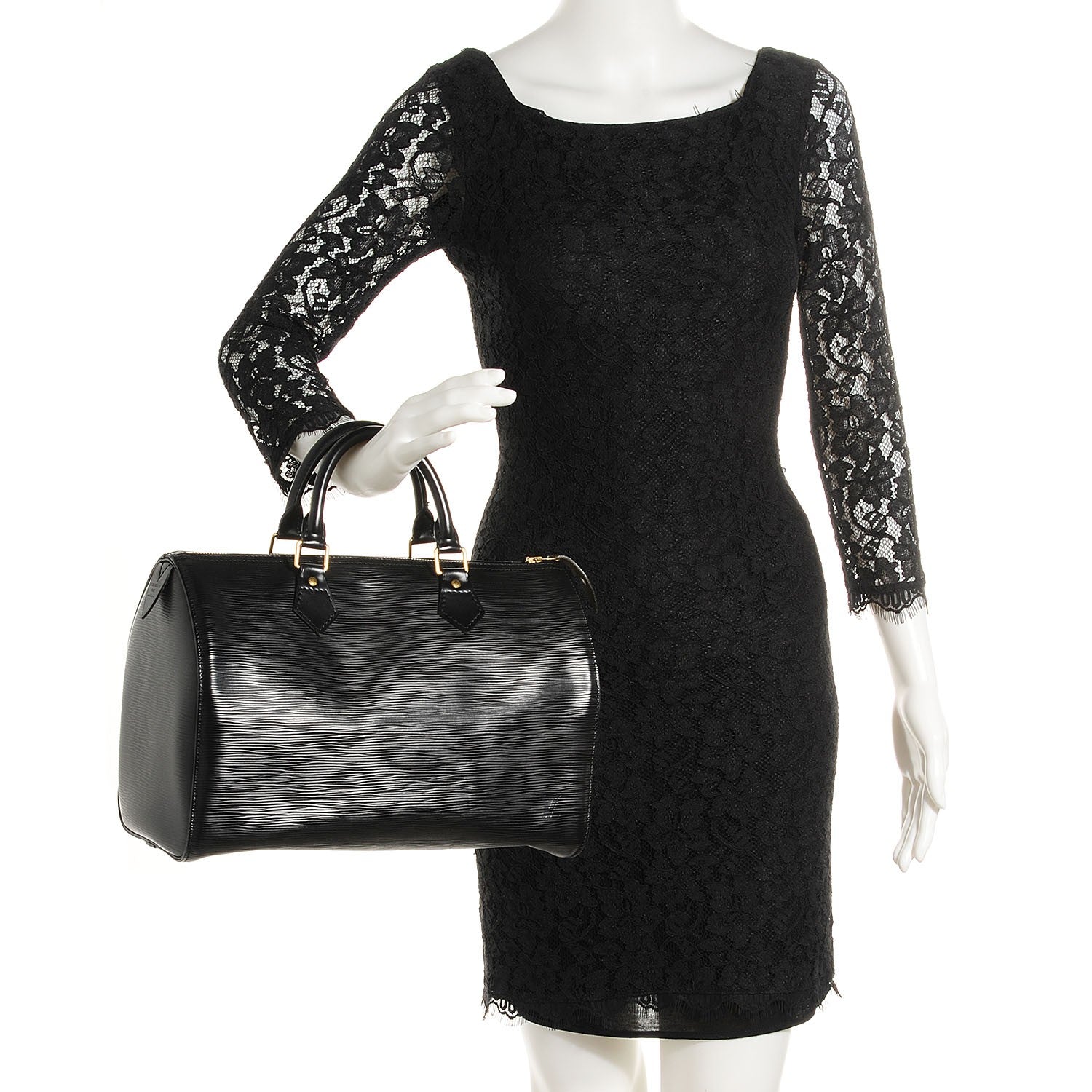 Louis Vuitton Epi Speedy 30 Black 2 of 7