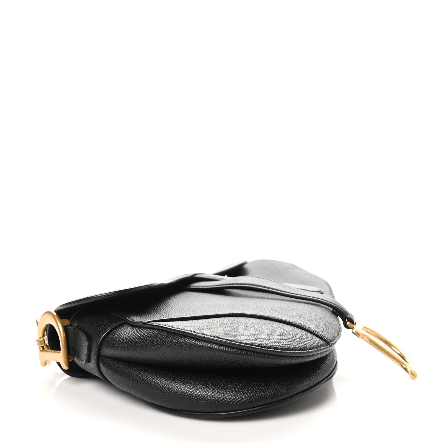 Christian Dior Grained Calfskin Saddle Bag Black 4 of 10