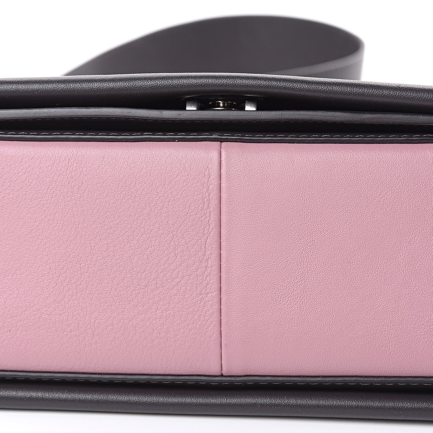 Shiny Smooth Calfskin Medium Frame Shoulder Bag Liquorice Antique Rose