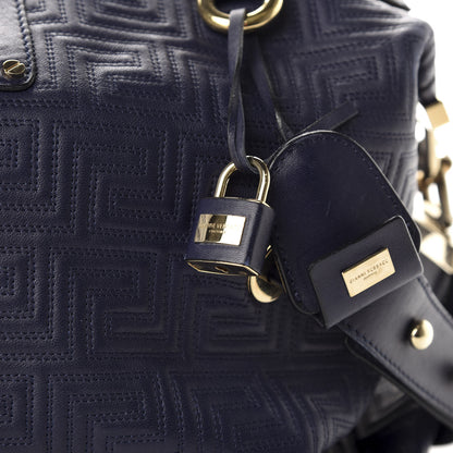 Versace Lambskin Couture Satchel Blue 8 of 9