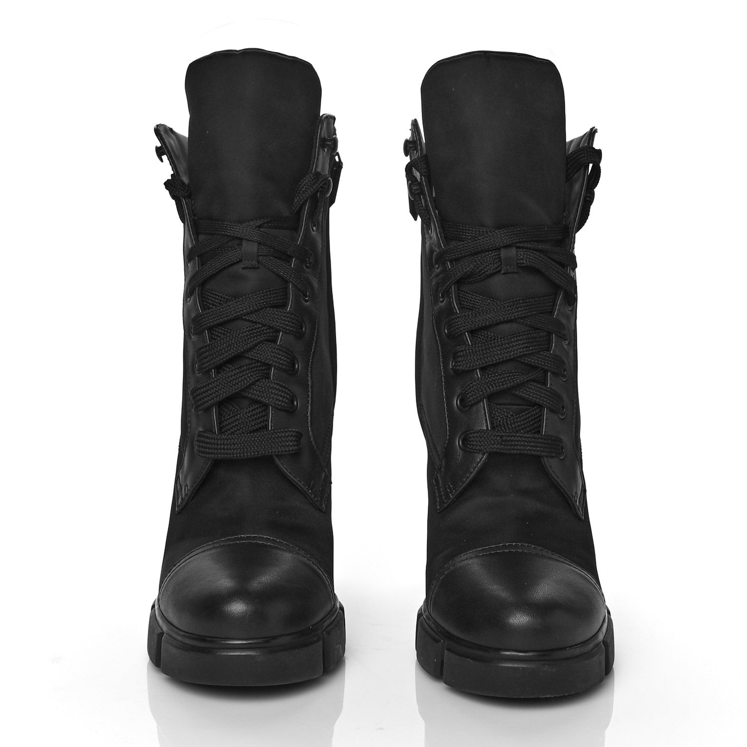 Prada Spazzolato Re-Nylon Metal Triangle Logo 110mm Ankle Boots 37 Black 2 of 9