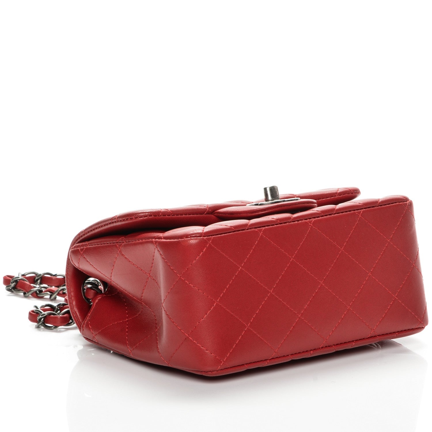 Chanel Lambskin Quilted Mini Square Flap Red 4 of 7