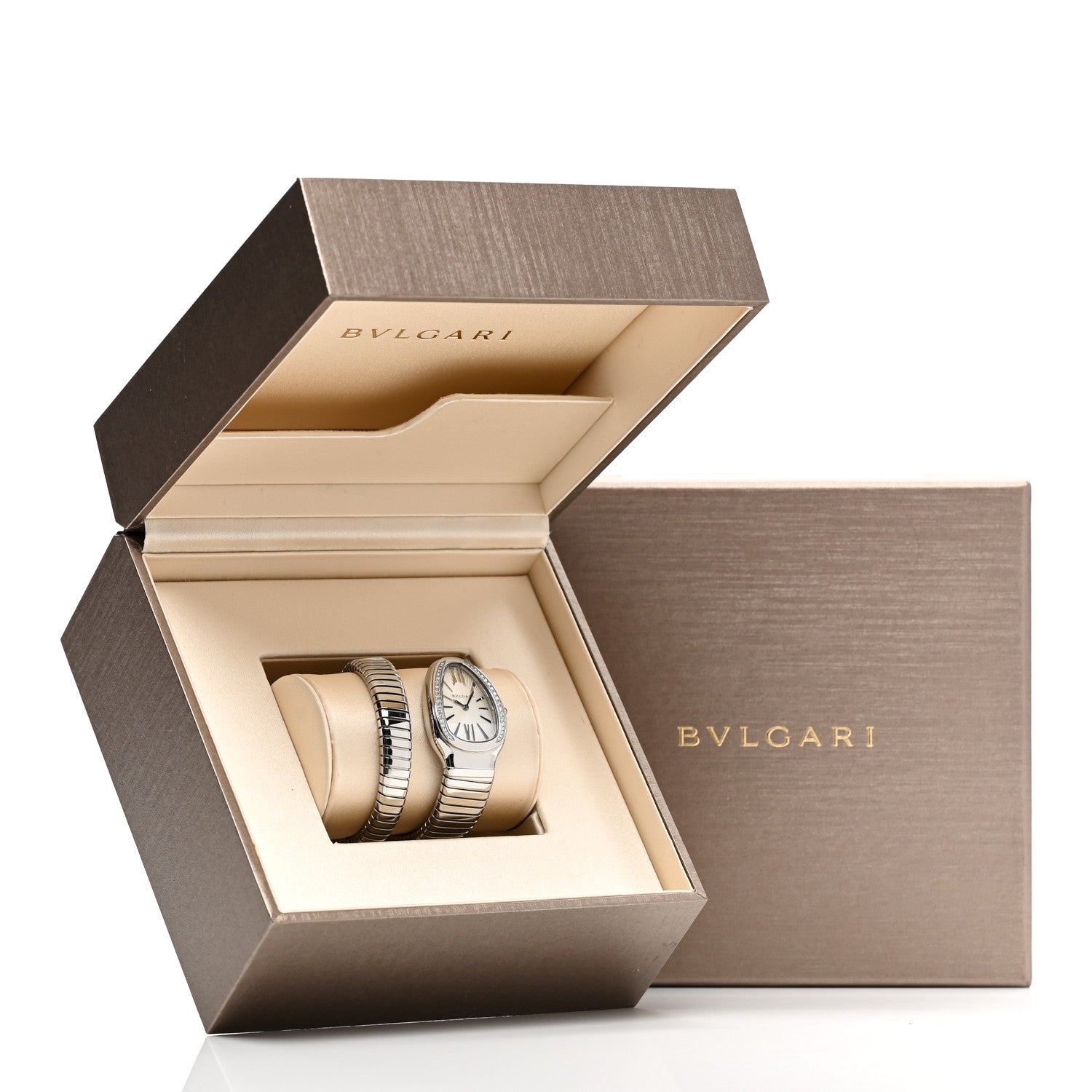 Bulgari Stainless Steel Diamond Bezel 35mm Serpenti Tubogas Quartz Watch 5 of 5
