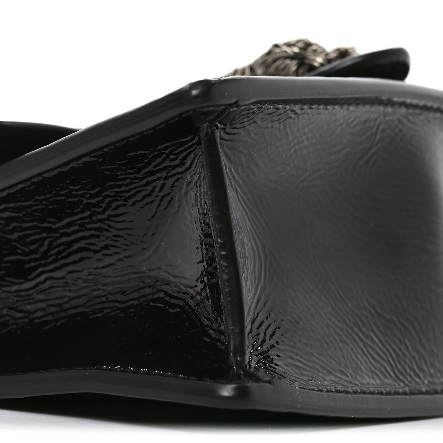 Crinkled Patent Mini Dionysus Shoulder Bag Black