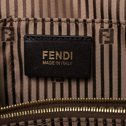 Fendi Capra Vitello Dolce Marmol Colorblock Small Chameleon Tote Cipria Makeup Camel 6 of 13