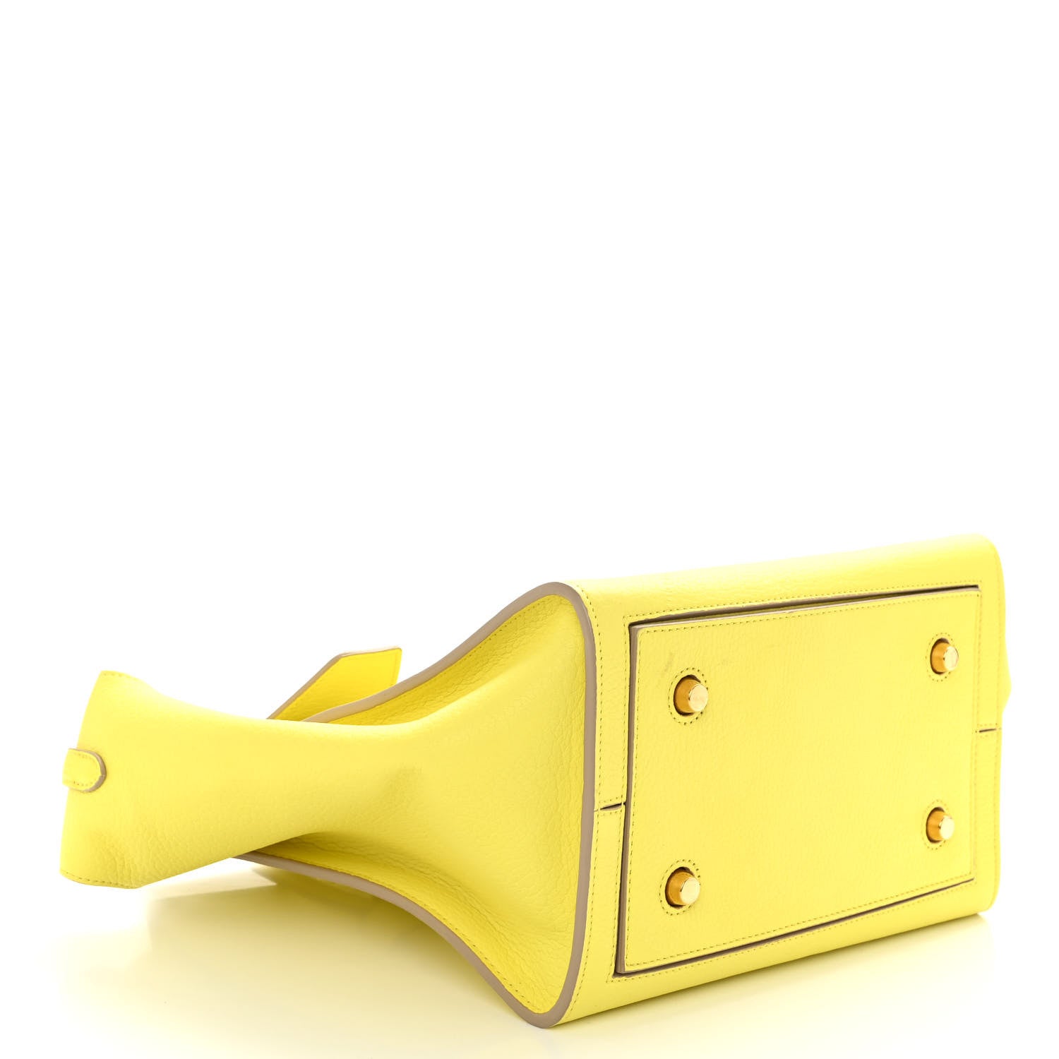Celine Crisped Calfskin Mini Tie Knot Tote Fluo Yellow 4 of 10