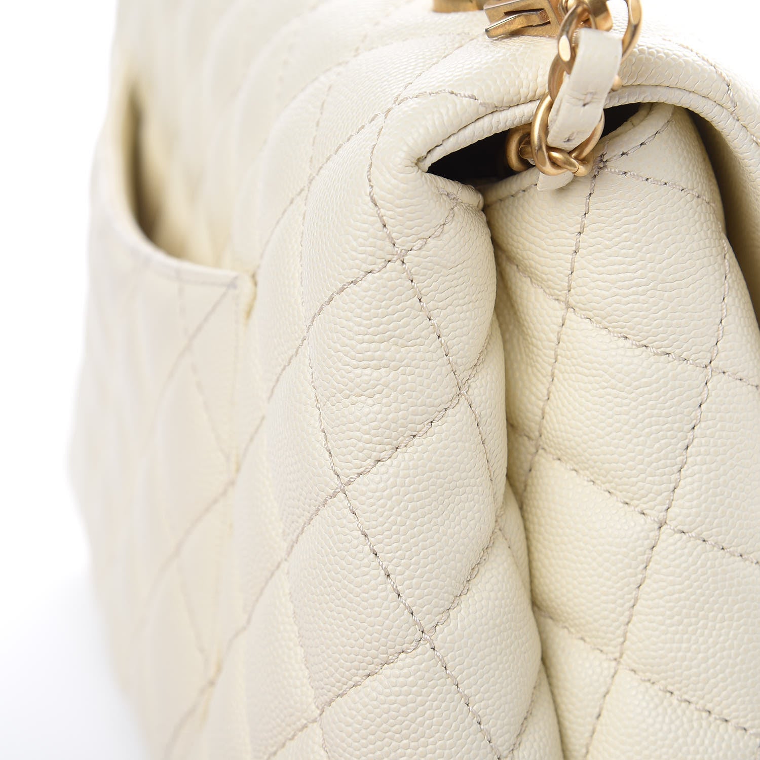 Chanel Caviar Elaphe Quilted Small Coco Handle Flap Ivory 15 of 18