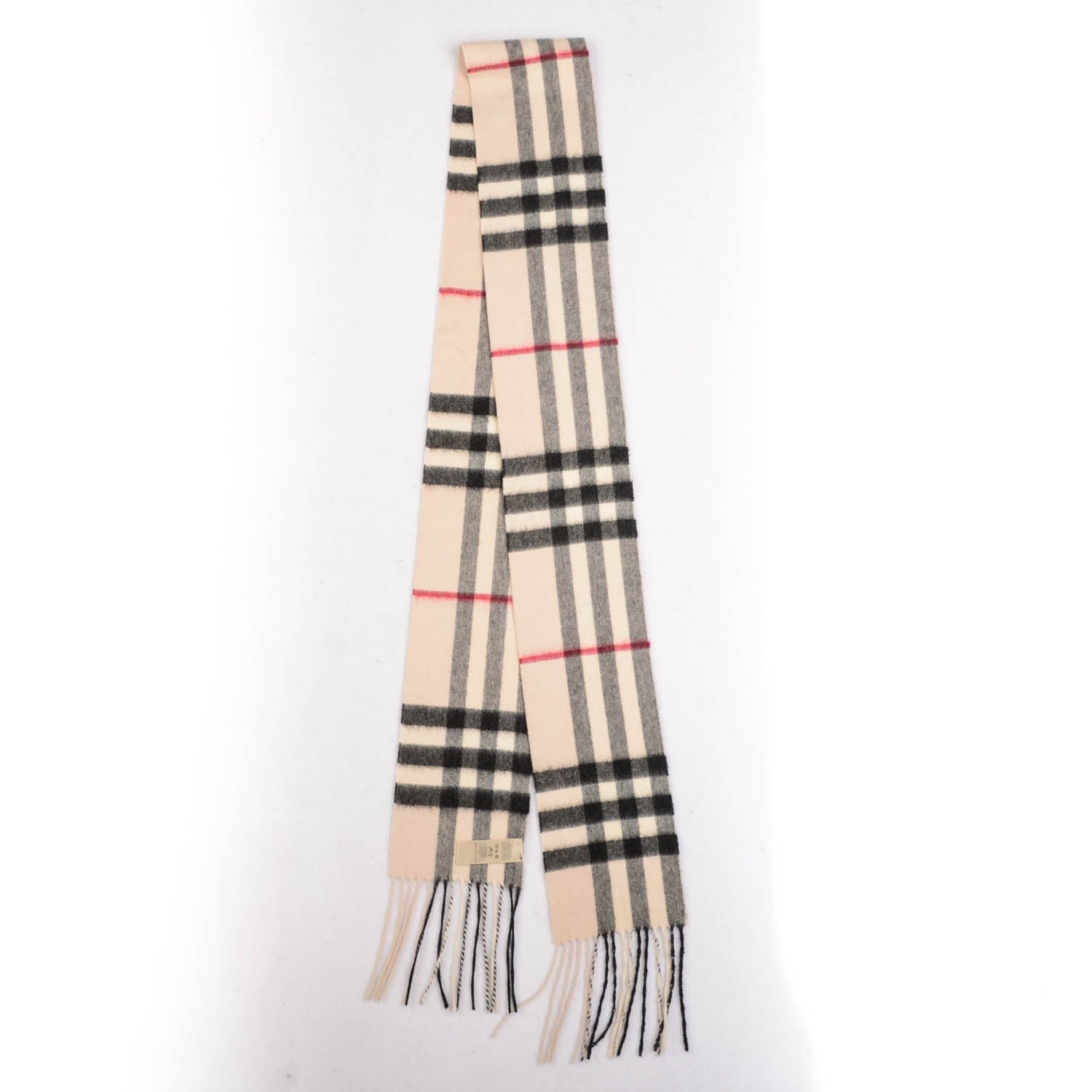 Burberry Cashmere Giant Check Skinny Scarf Stone 3 of 6