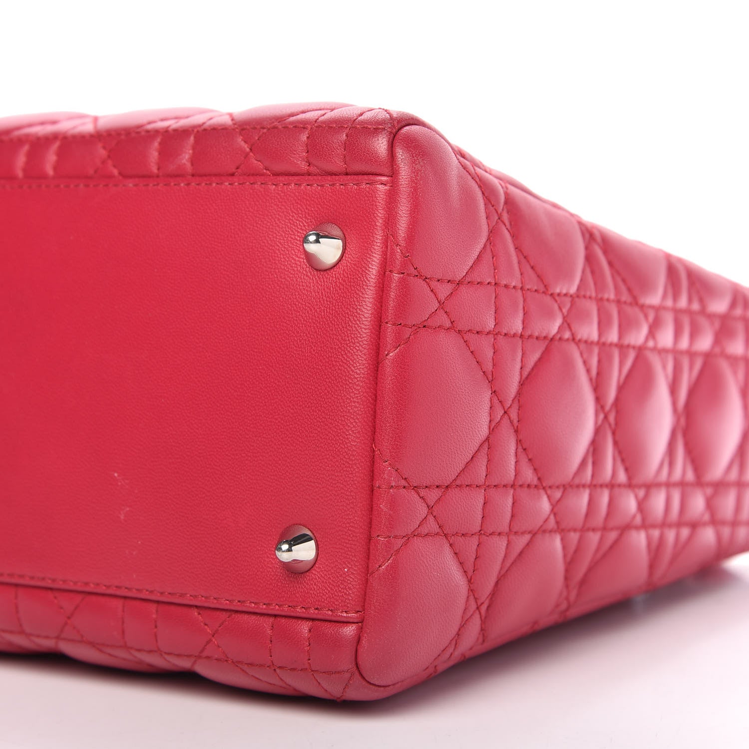 Christian Dior Lambskin Cannage Medium Lady Dior Fuchsia 7 of 10