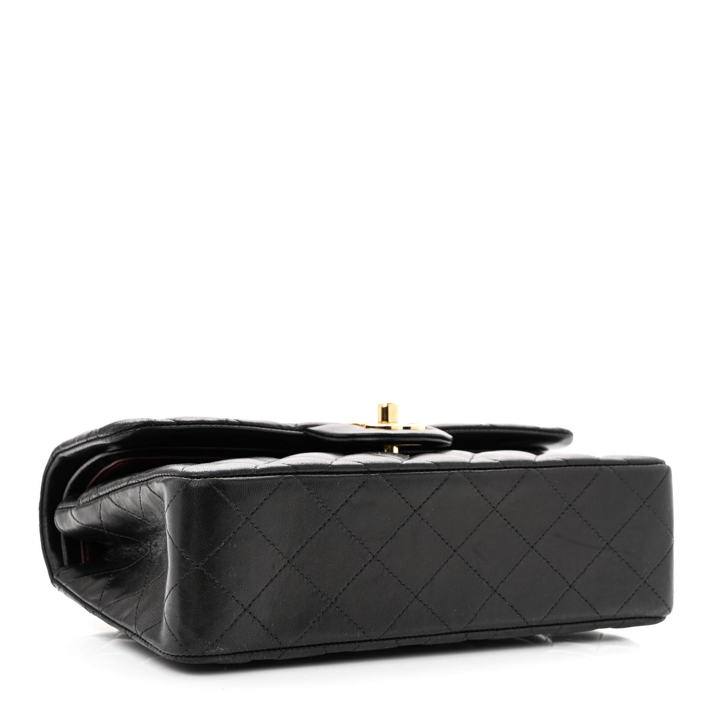Lambskin Quilted Small Double Flap Black