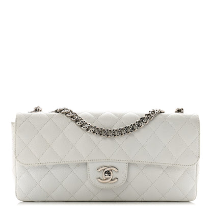 Chanel Caviar Quilted East West Flap Bijoux Chain White 1 of 13