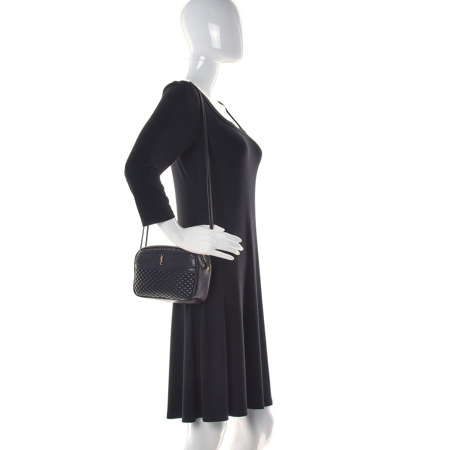 Lambskin Quilted Victoire Camera Bag Black