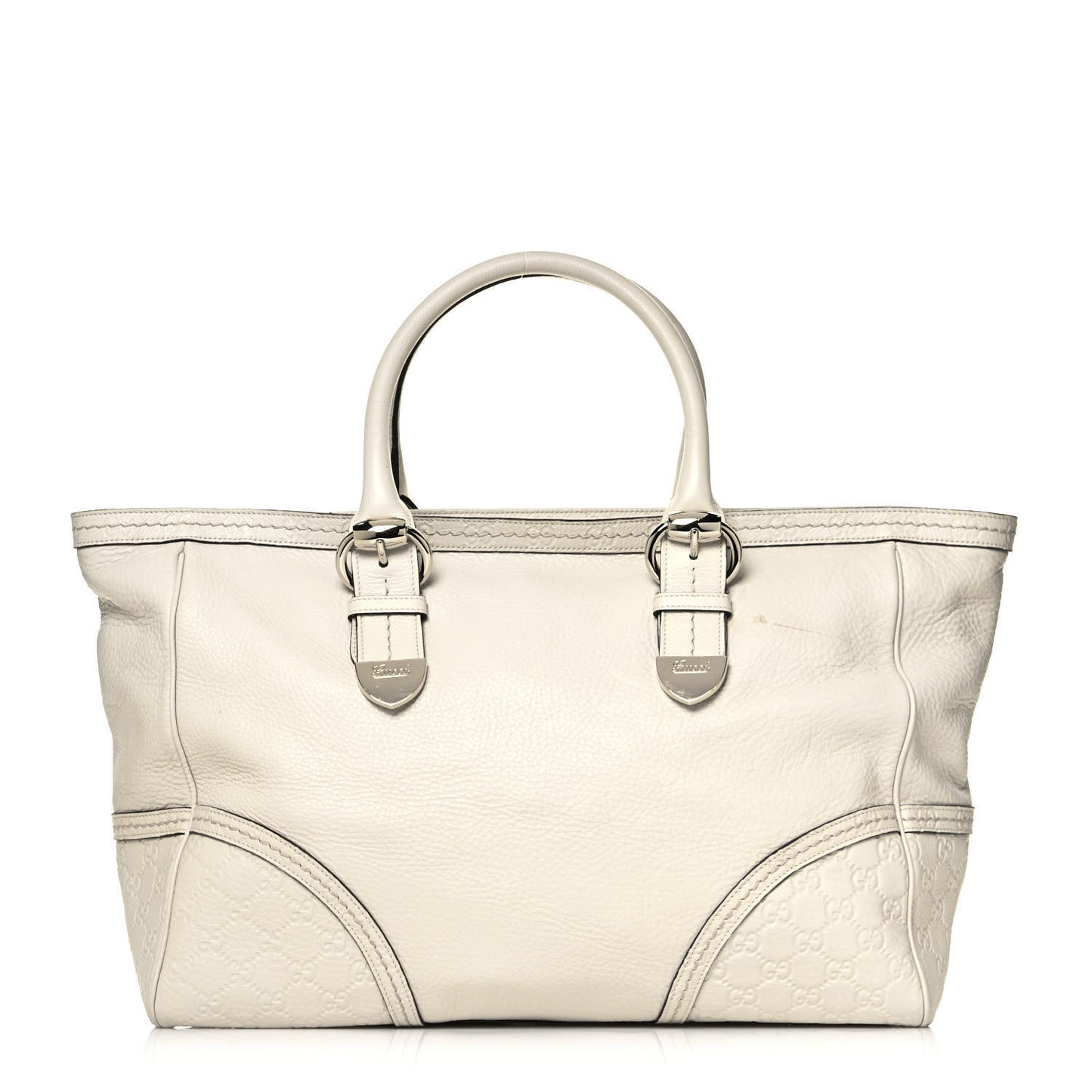 Calfskin Guccissima Large Signoria Tote Off White