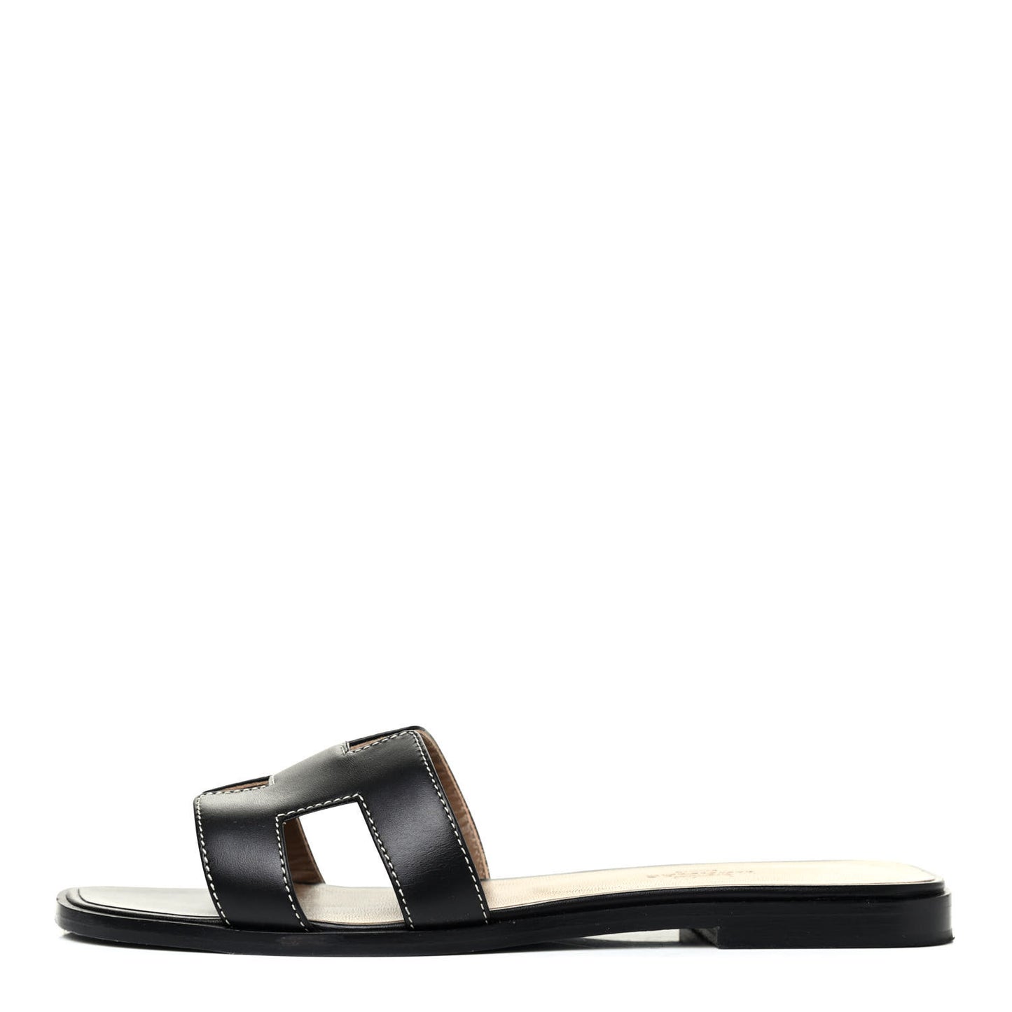 Box Calfskin Oran Sandals 37 Black