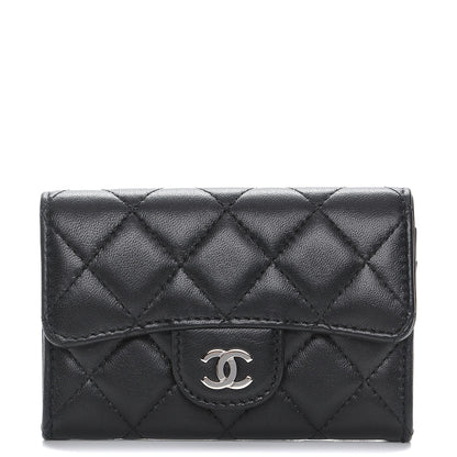 Chanel Lambskin Quilted Flap Card Holder Black 1 of 9