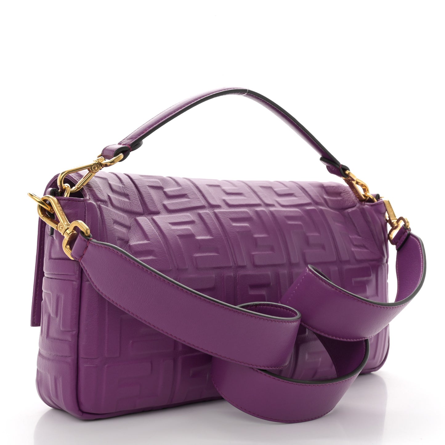 Nappa FF 1974 Embossed Large Baguette Lilla