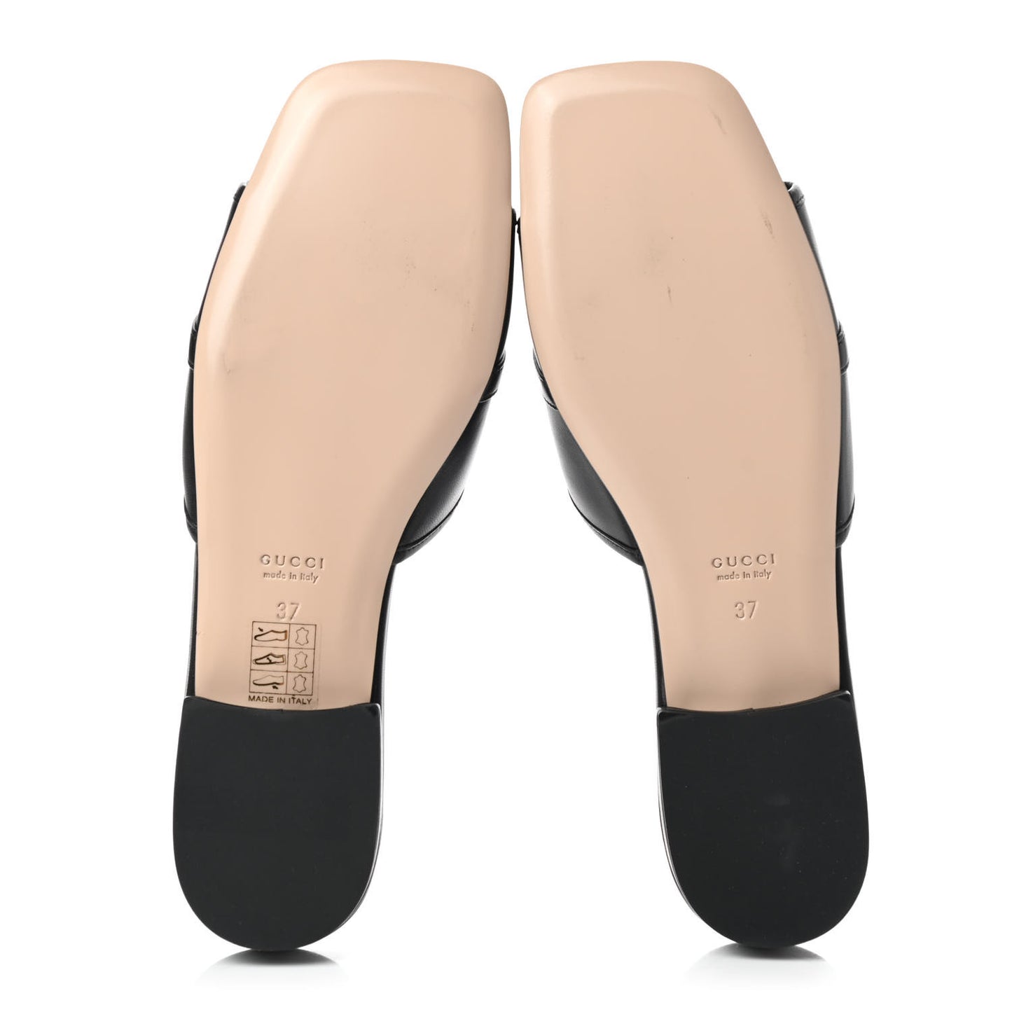 Nappa Horsebit Flat Slide Sandals 37 Black
