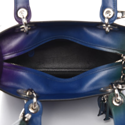 Christian Dior Box Calfskin Gradient Medium Lady Dior Purple Blue Green 6 of 13