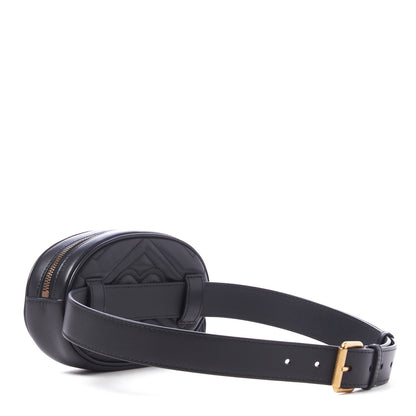Gucci Calfskin Matelasse GG Marmont Belt Bag 85 34 Black 3 of 10