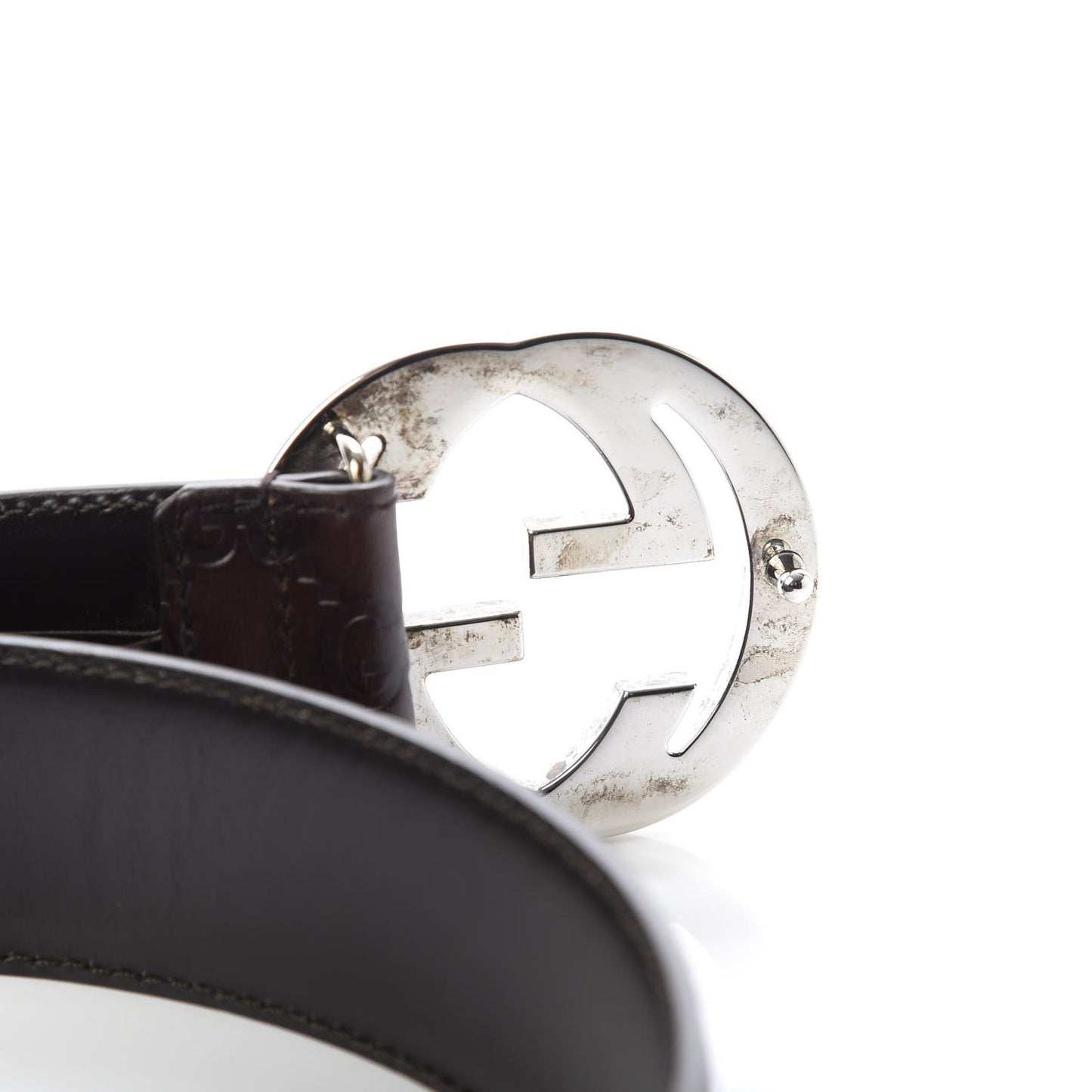 Guccissima Interlocking G Belt 90 36 Dark Brown