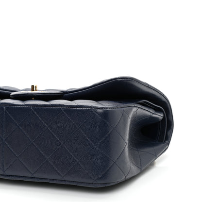 Chanel Caviar Quilted Jumbo Double Flap Navy Blue 8 of 9