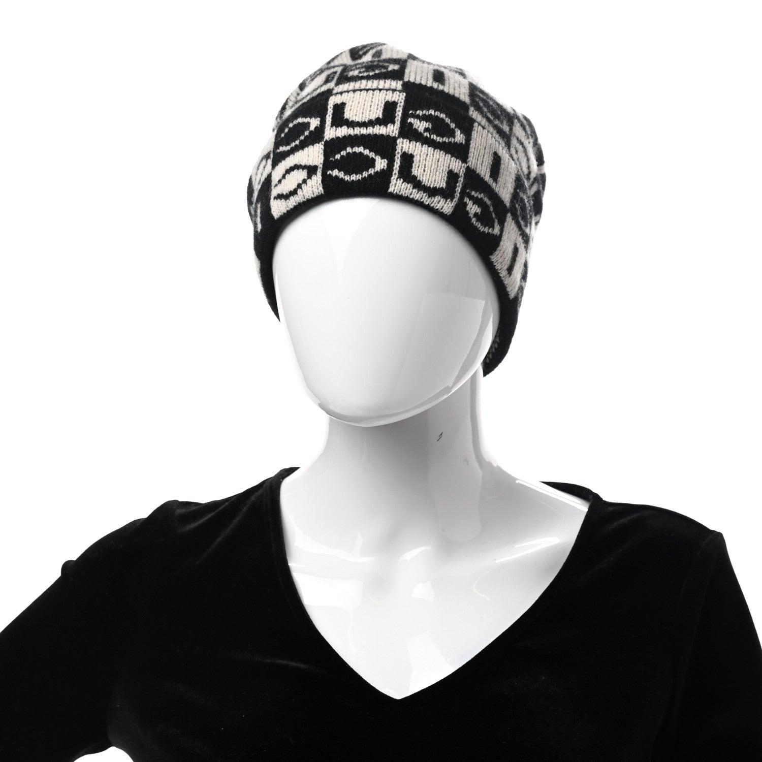Gucci Wool Appside Beanie L Black Ivory 2 of 7