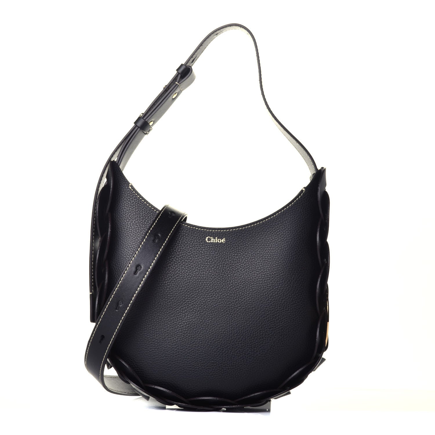 Chloe Small Grain Smooth Calfskin Small Darryl Hobo Black 1 of 8