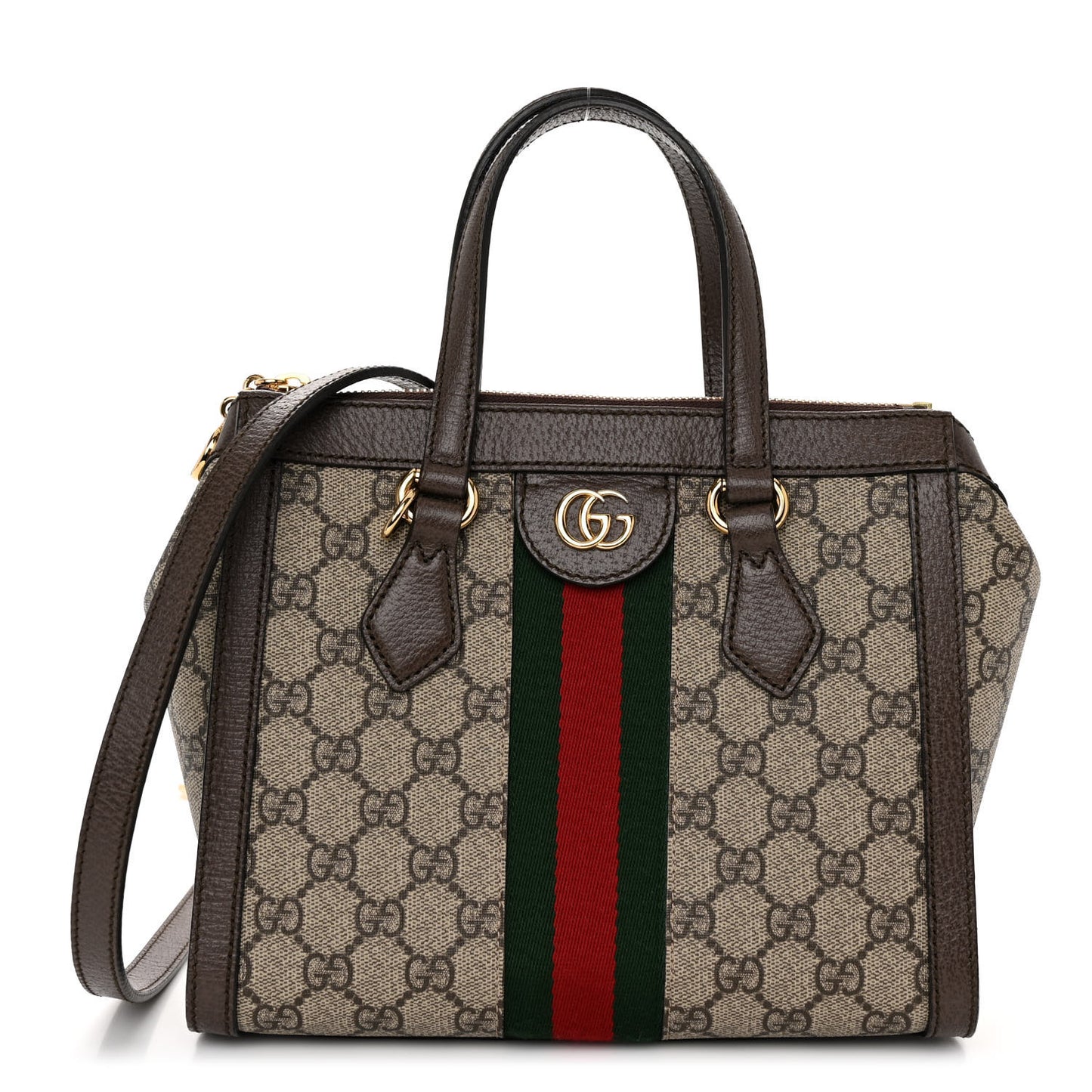 GG Supreme Monogram Small Ophidia Tote Bag Brown