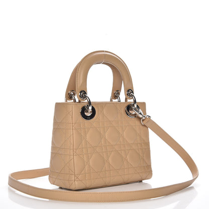 Christian Dior Lambskin Cannage Mini Lady Dior Beige 3 of 7