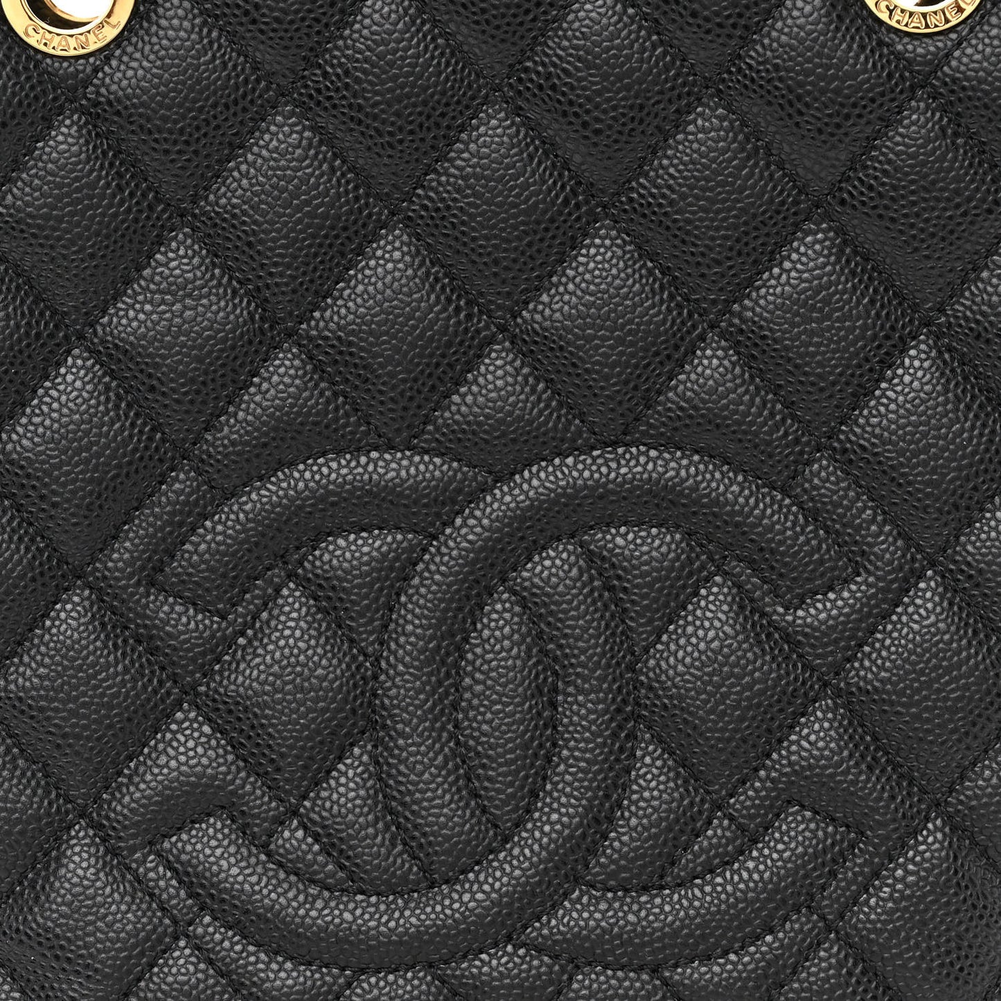 Caviar Quilted Petit Shopping Tote PST Black