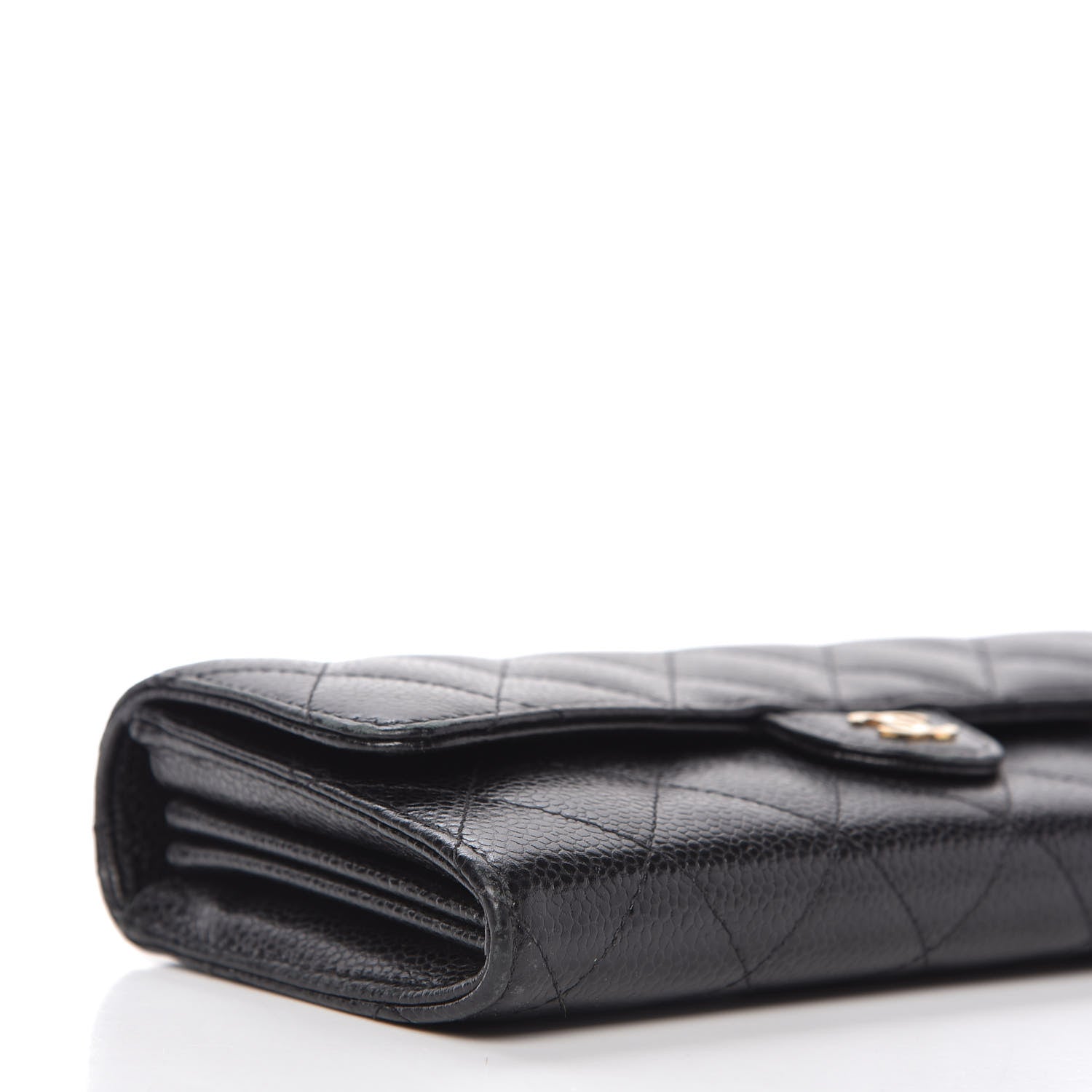 Chanel Caviar Quilted Large Gusset Flap Wallet Black 6 of 11