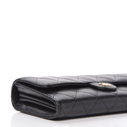 Chanel Caviar Quilted Large Gusset Flap Wallet Black 6 of 11