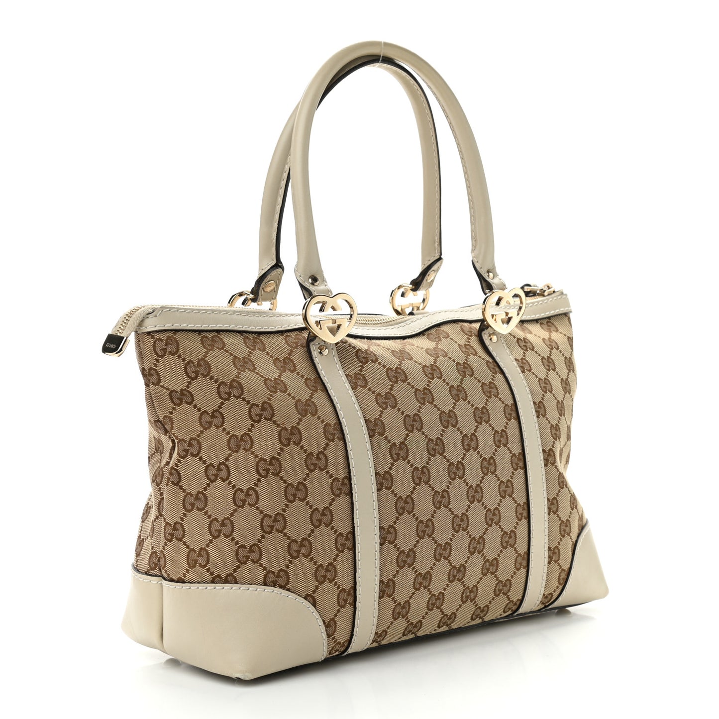 Monogram Small Lovely Heart Tote White