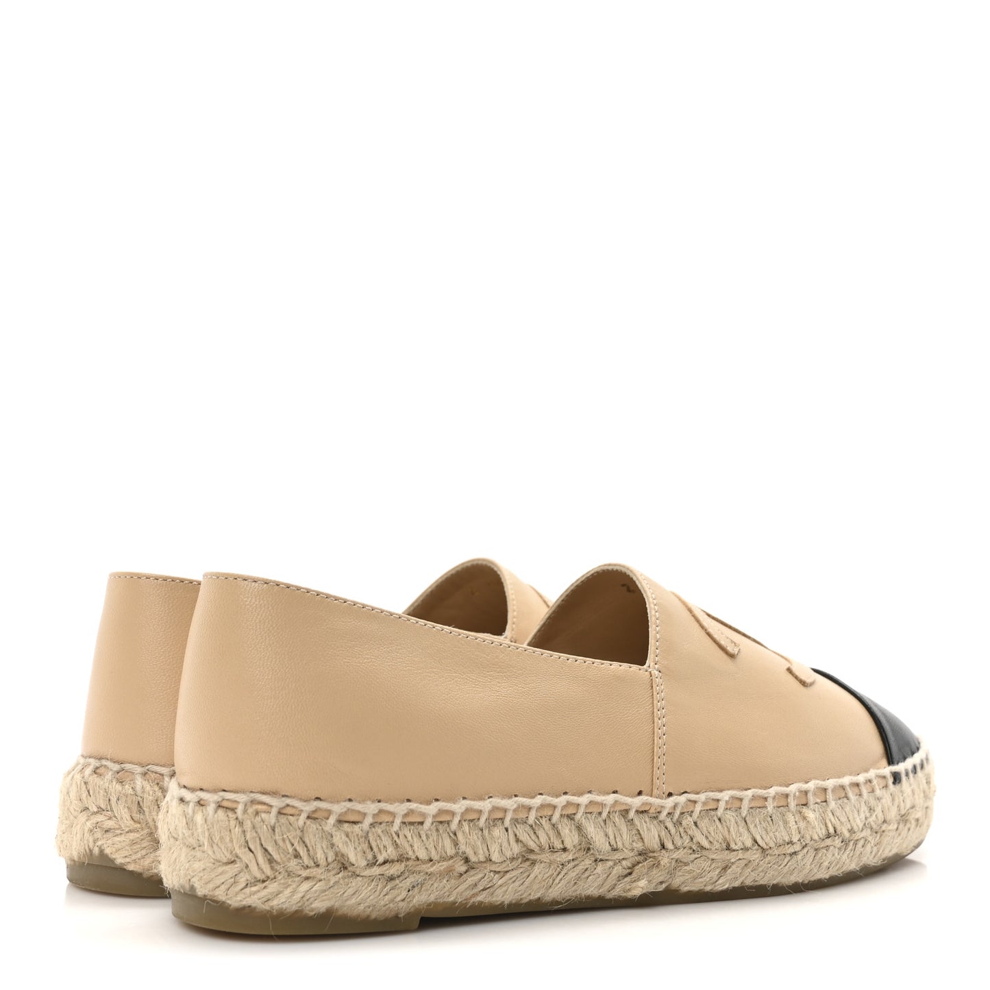 Lambskin CC Espadrilles 36 Beige Black