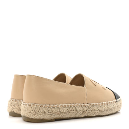 Chanel Lambskin CC Espadrilles 36 Beige Black 5 of 11