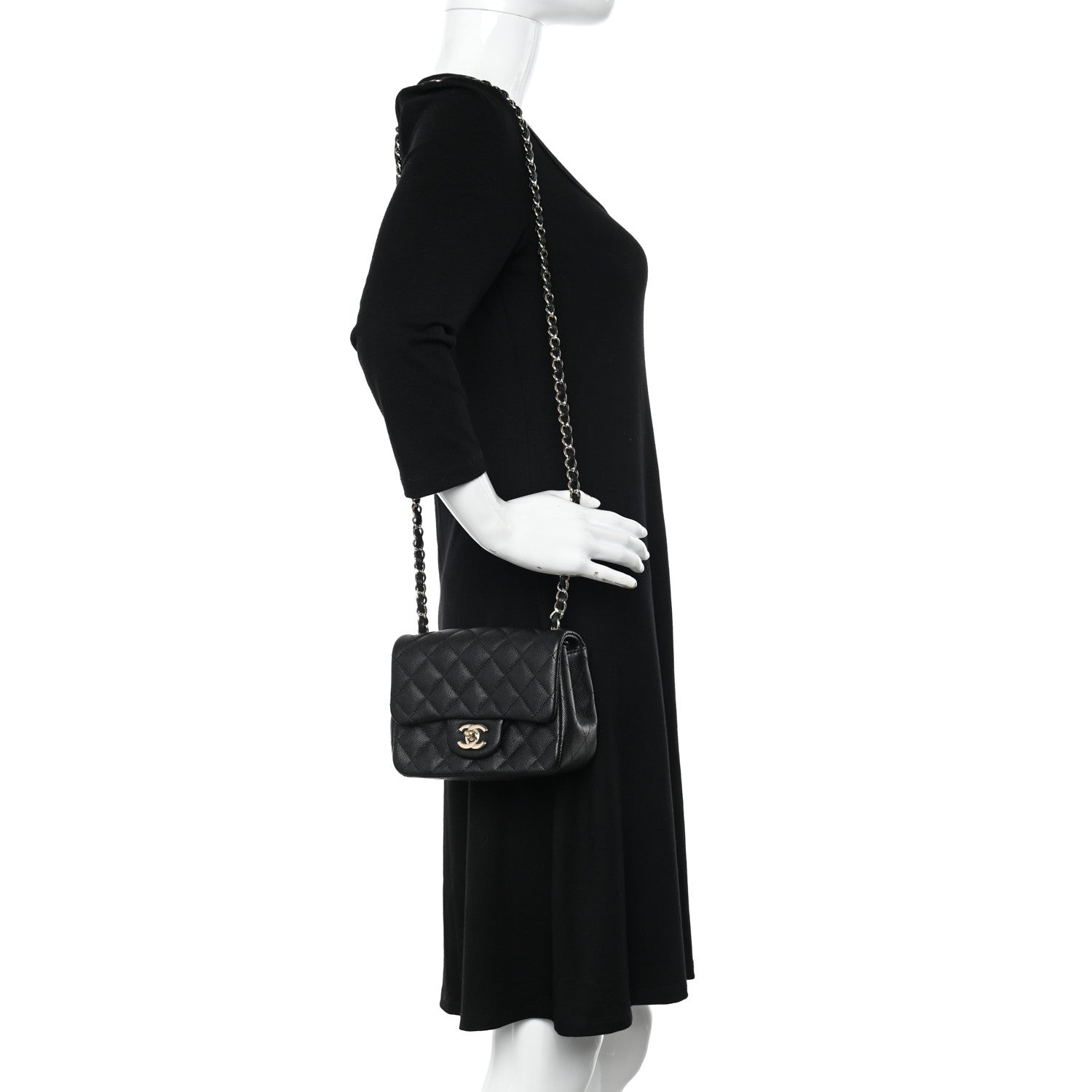 Chanel Caviar Quilted Mini Square Flap Black 2 of 12