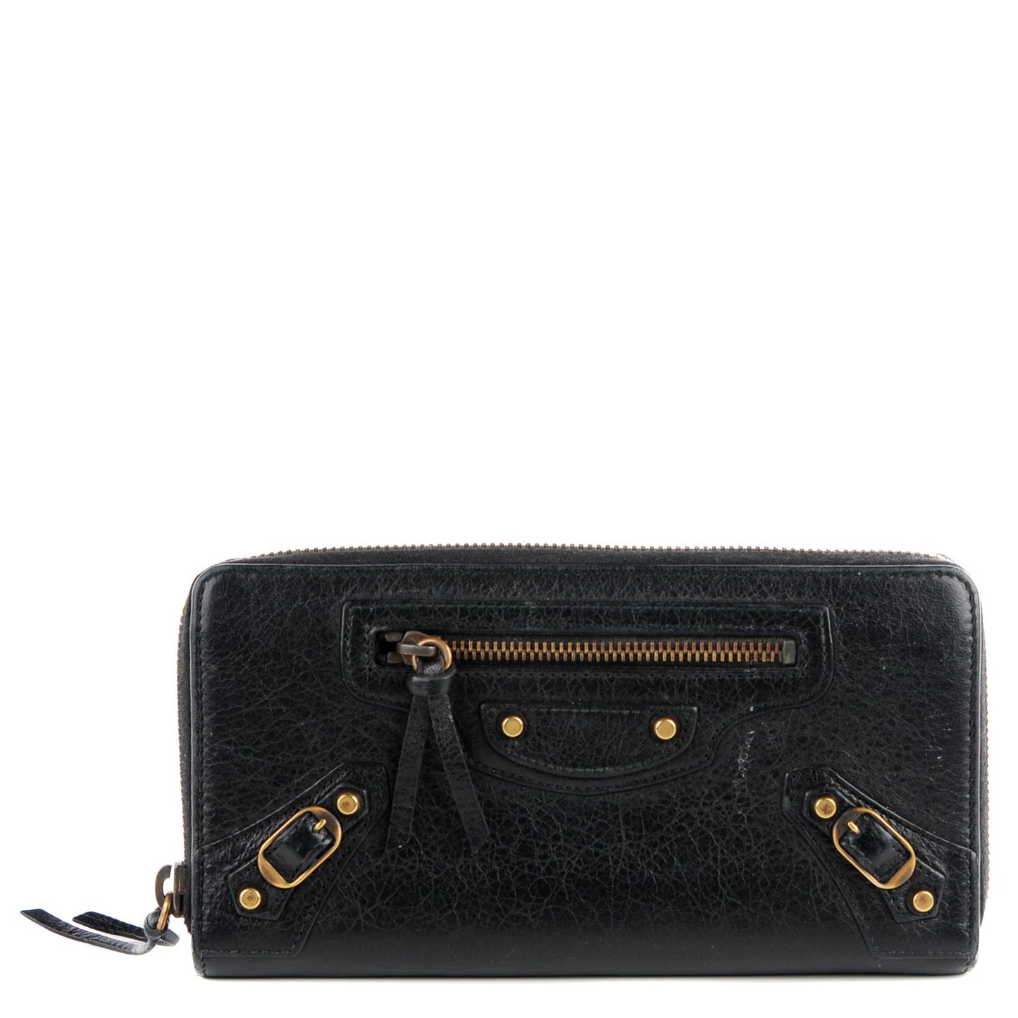 Agneau Classic Hardware Money Wallet Black