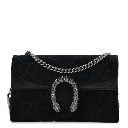 Gucci Velvet GG Monogram Super Mini Dionysus Shoulder Bag Black 1 of 7