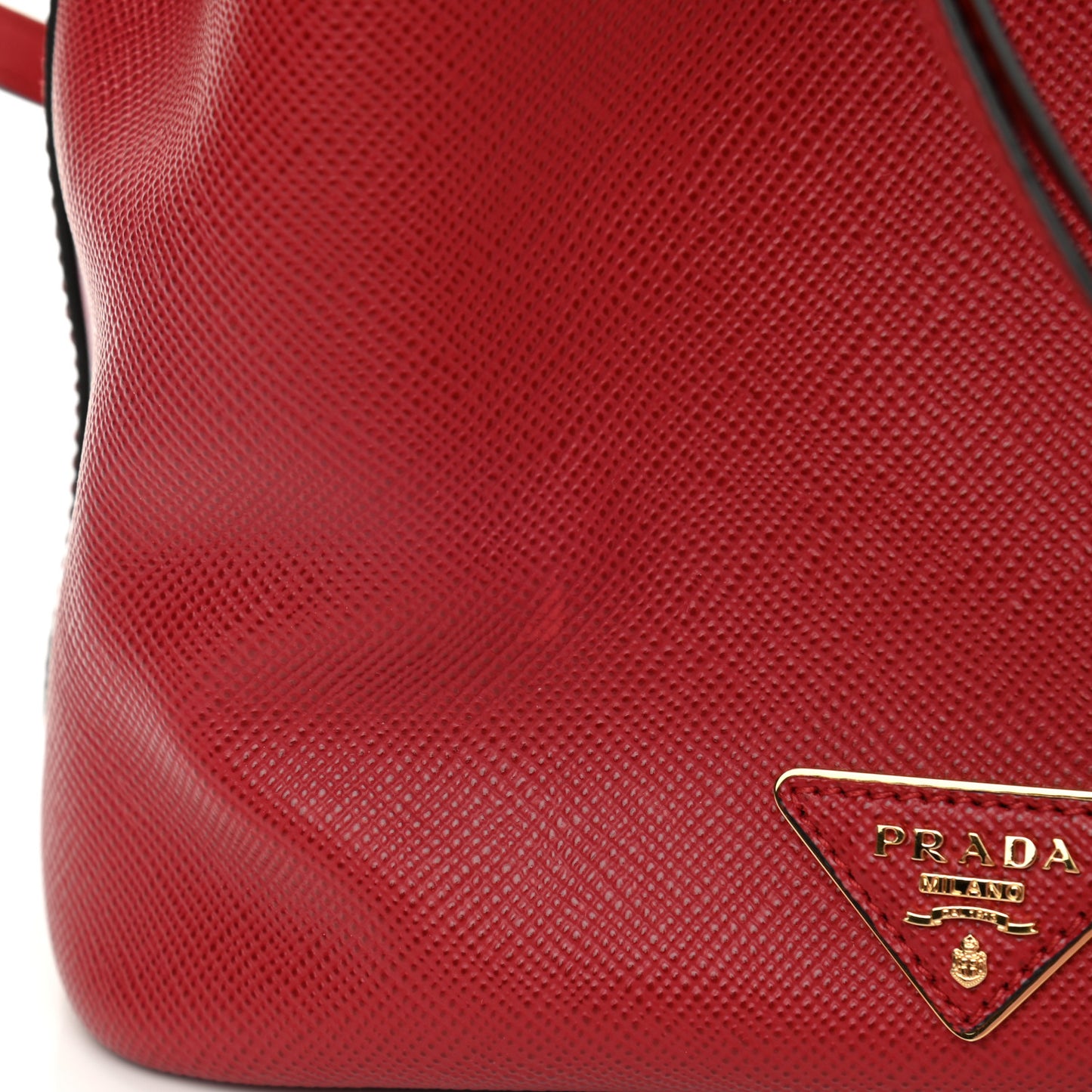 Saffiano Cuir Bucket Bag Fuoco