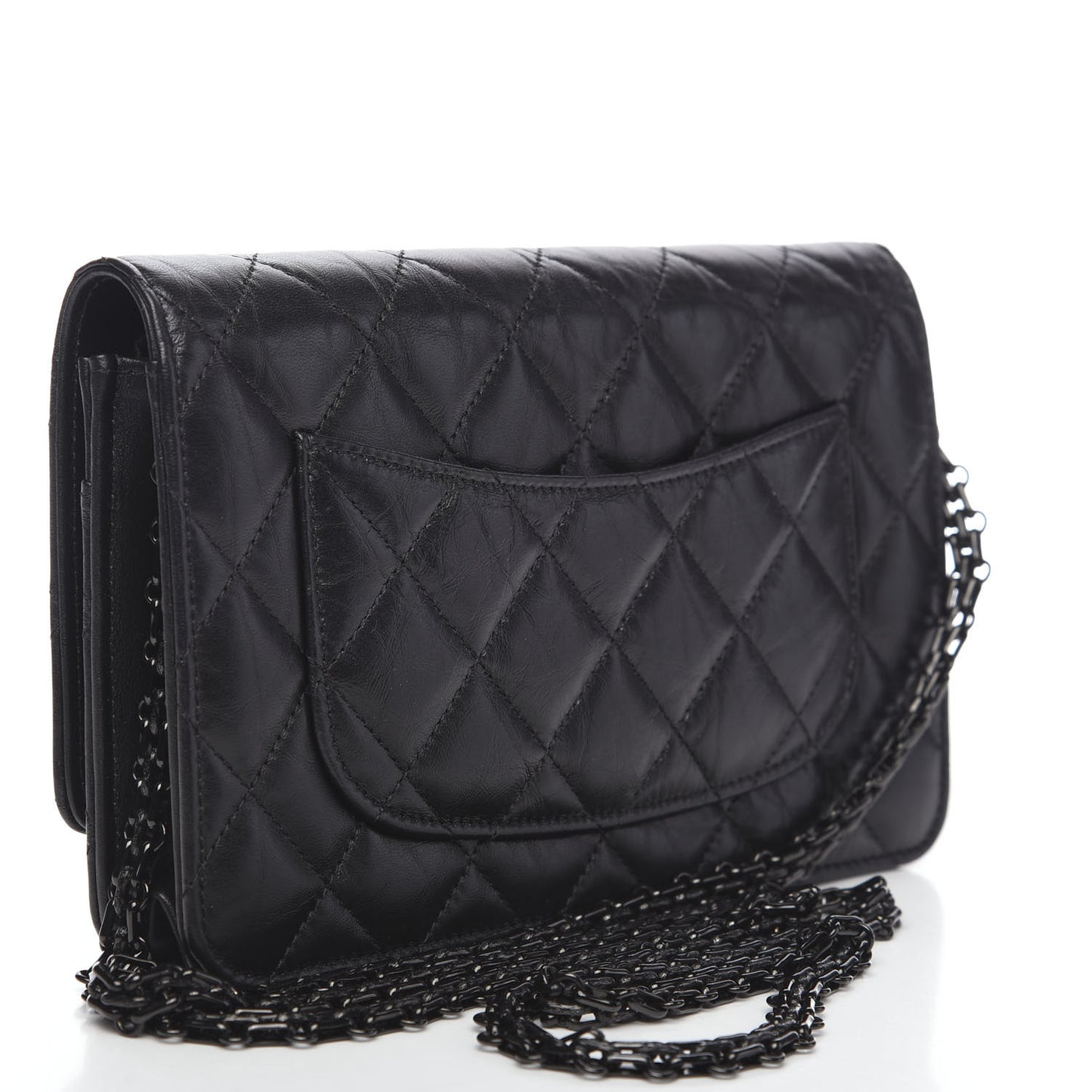 Aged Calfskin Quilted Reissue Wallet On Chain WOC So Black