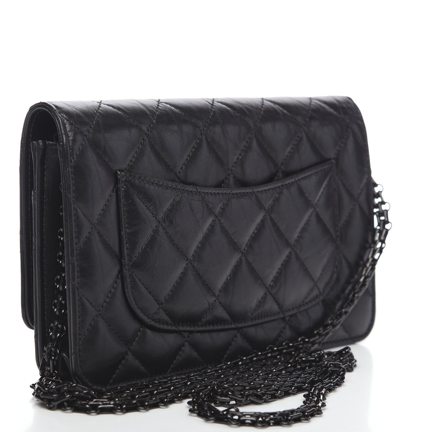 Chanel Aged Calfskin Quilted Reissue Wallet On Chain WOC So Black 2 of 11