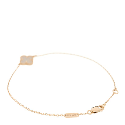 Van Cleef & Arpels 18K Yellow Gold Mother of Pearl Sweet Alhambra Bracelet 2 of 5