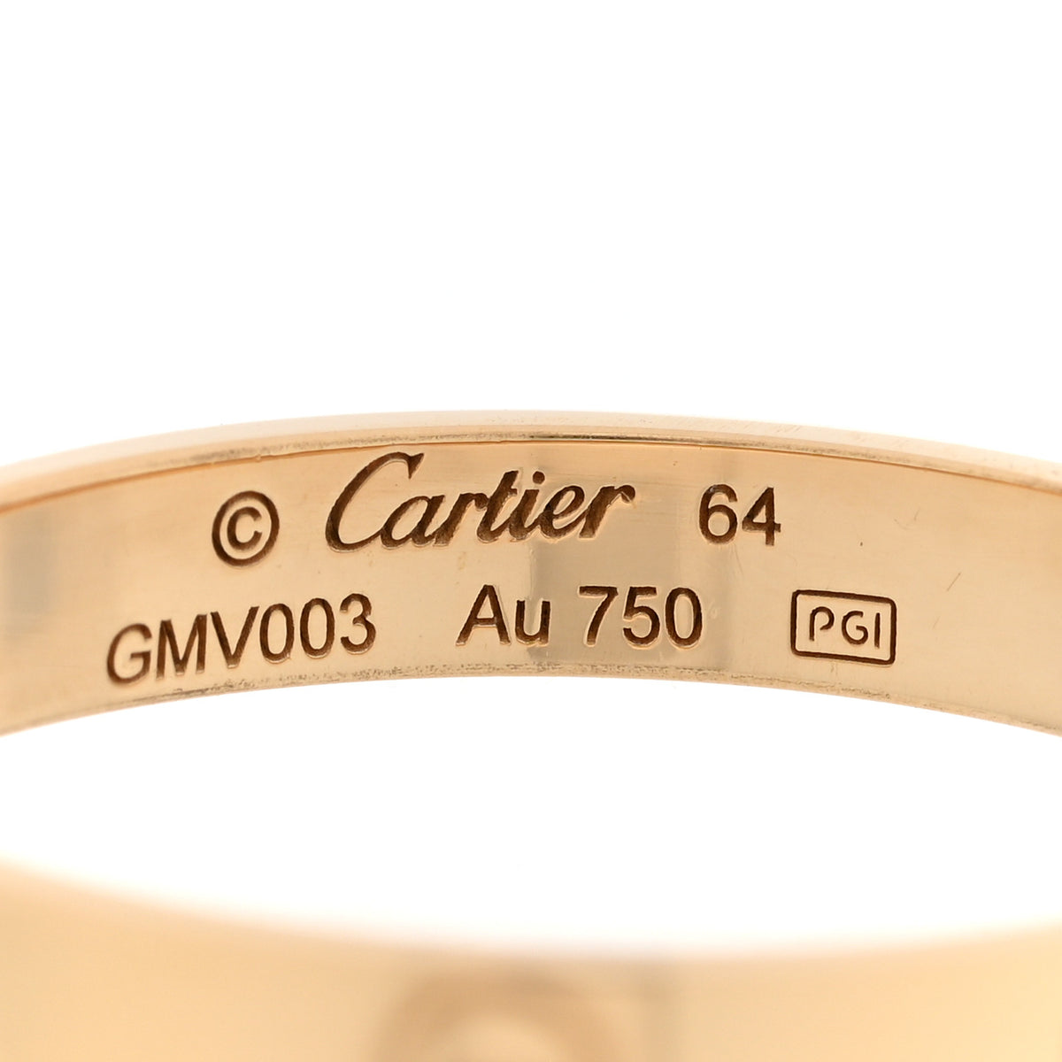 18K Yellow Gold 3.5mm LOVE Wedding Band Ring 64 10.75
