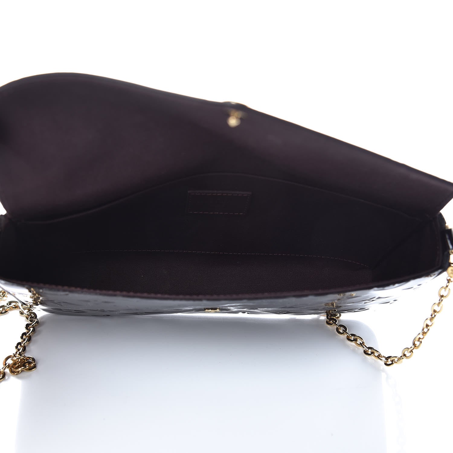 Louis Vuitton Vernis Pochette Felicie Chain Wallet Amarante 5 of 9