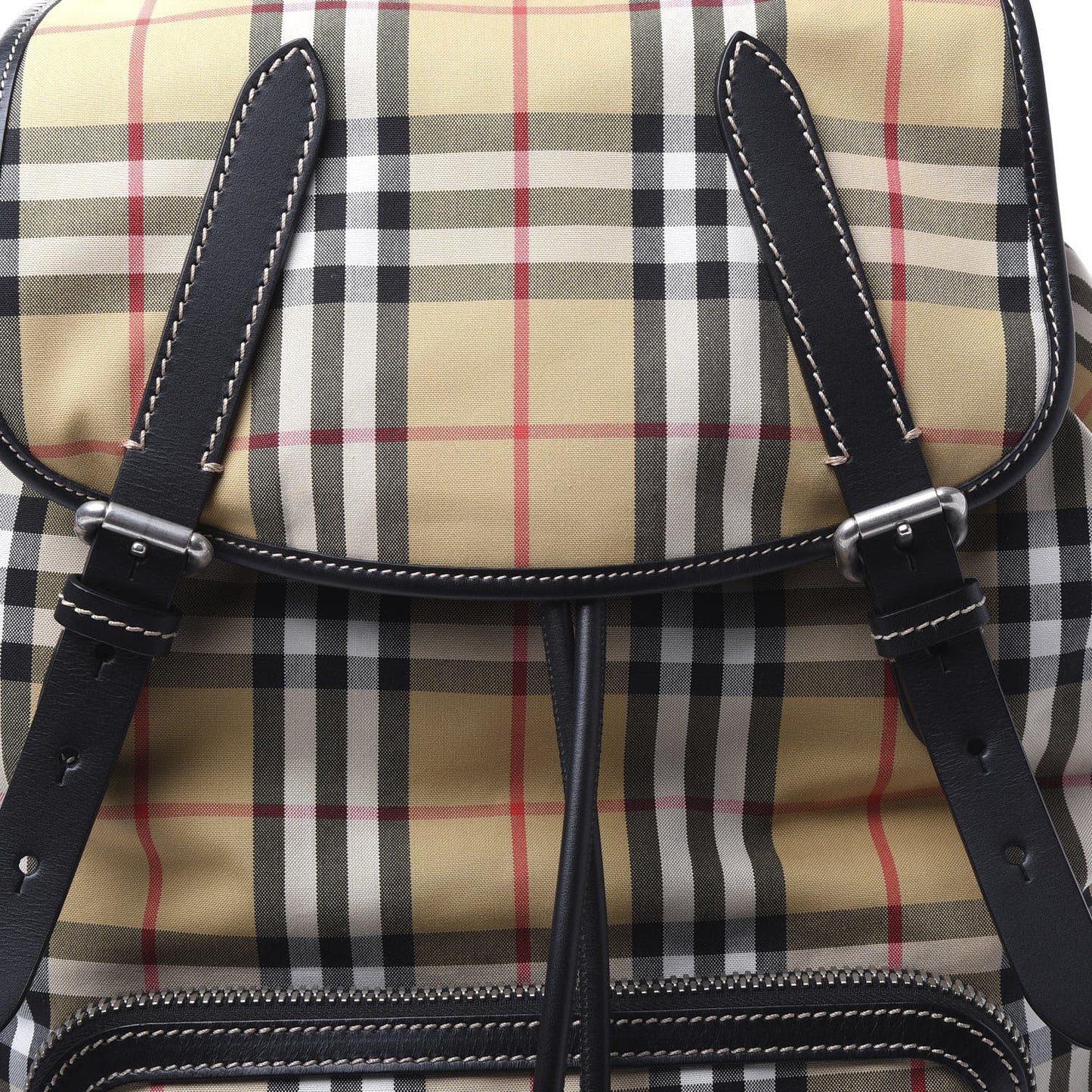 Canvas Vintage Check Large Rucksack Backpack Antique Yellow