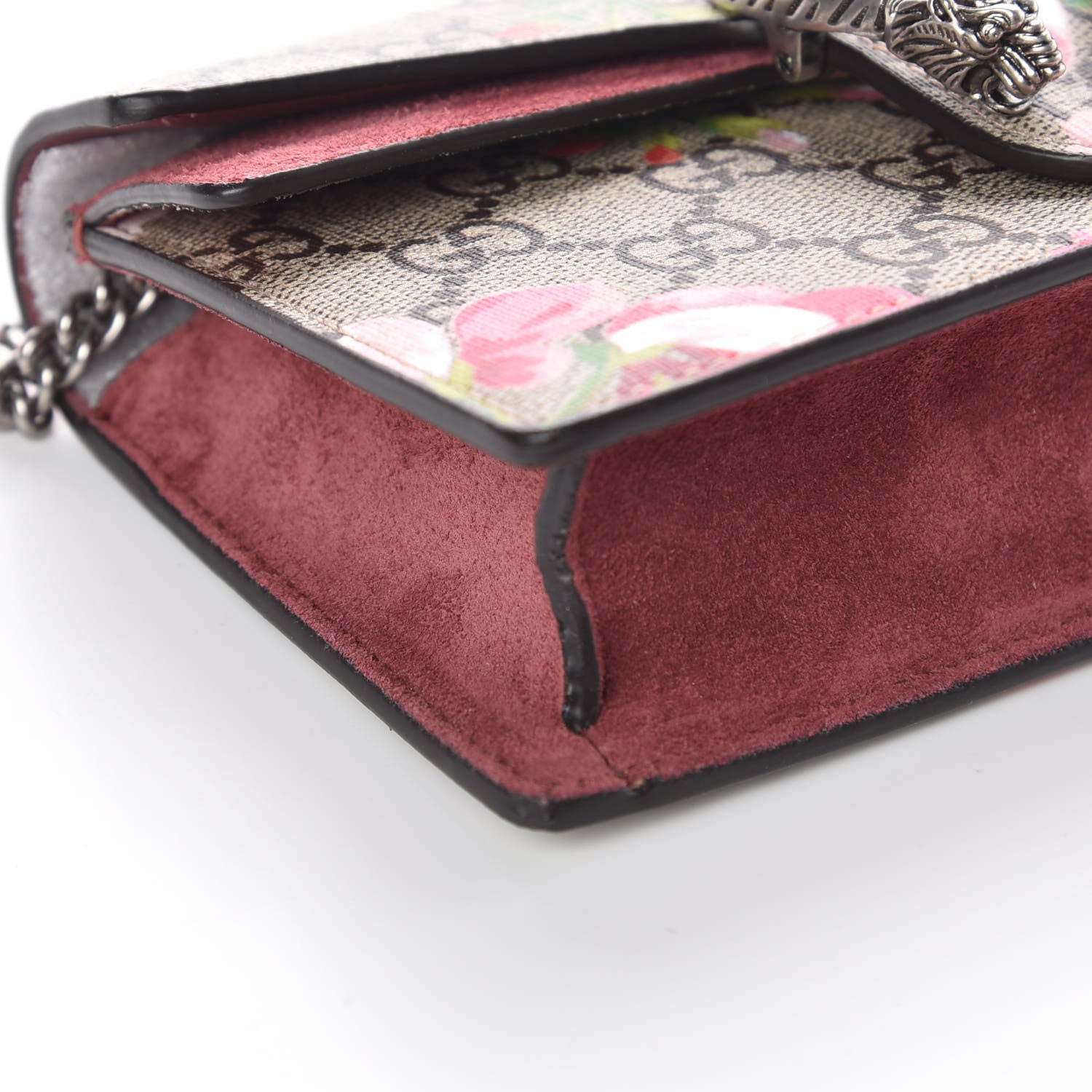 Gucci GG Supreme Monogram Blooms Super Mini Dionysus Shoulder Bag Beige Multicolor Dry Rose 7 of 9