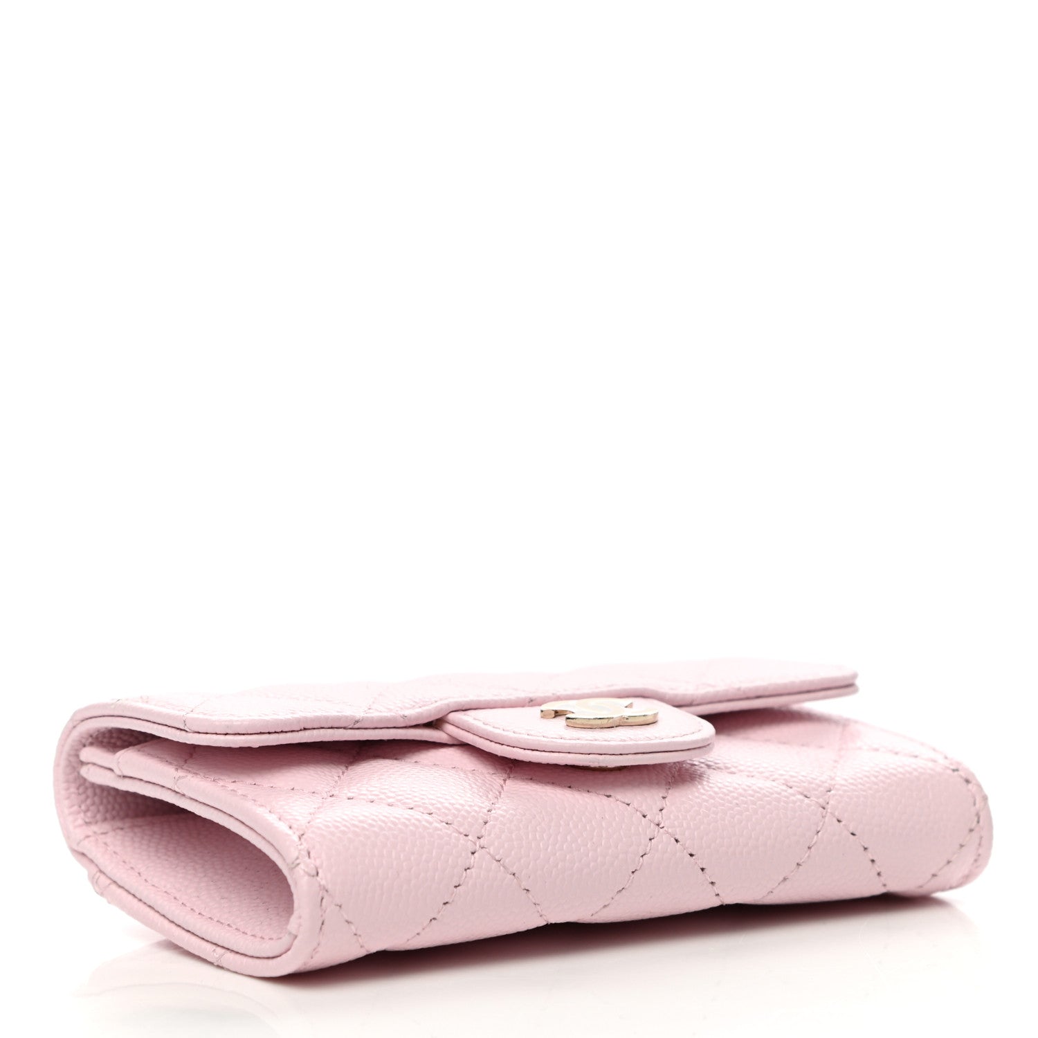 Chanel Caviar Quilted Flap Card Holder Wallet Light Pink 3 of 11