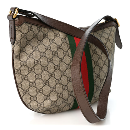 Gucci GG Supreme Monogram Web Small Ophidia Half Moon Hobo Brown 3 of 10